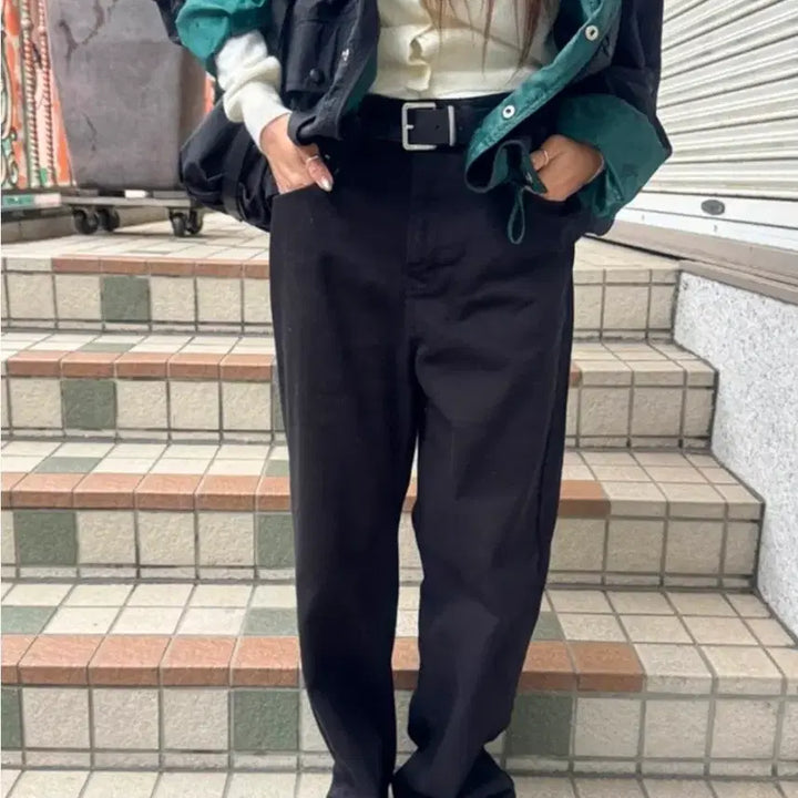 [BUNJANG] Sunday Moore Aven Stitch Cotton Pants - Black, M / 선데이무어 아벤 스티치 코튼 팬츠 