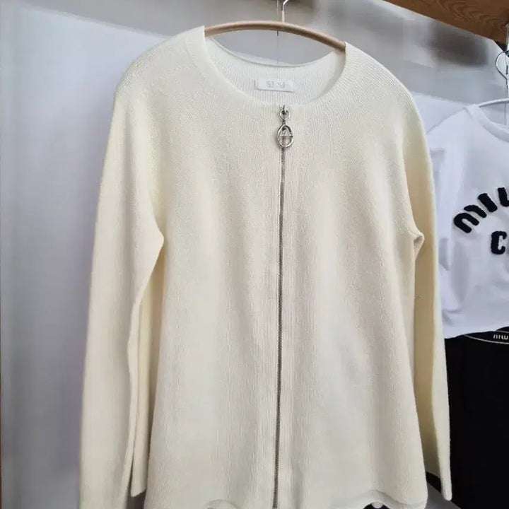 [BUNJANG] SJSJ Zip-Up Cardigan &amp; BLANK Polka Dot Skirt Set / 시스템 집업 가디건. 언발도트 스커트