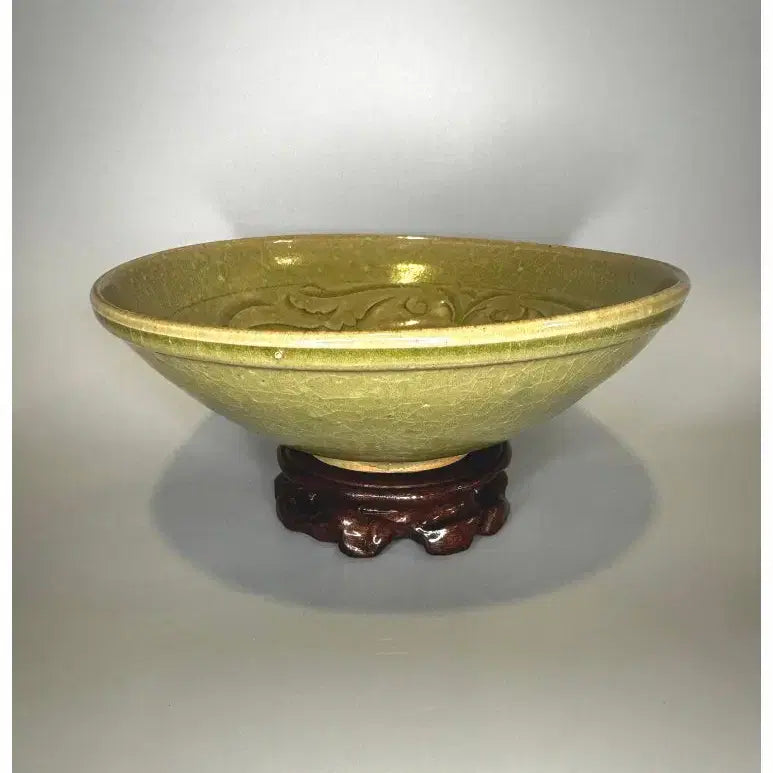[BUNJANG] Antique Chinese Song Dynasty Yaozhou Ware Rhinoceros Moon Gazing Large Bowl / 중국 도자기 - 송대 요주요 서우망월문 큰 사발