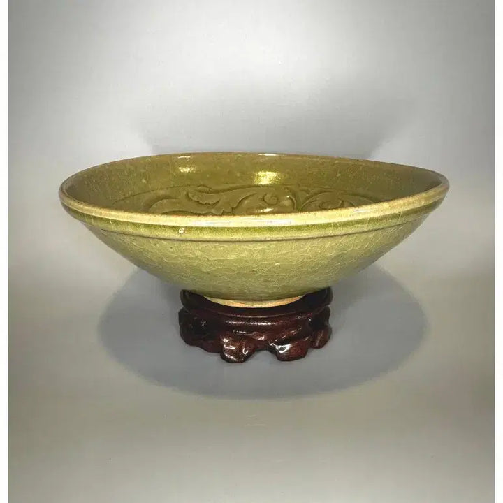 [BUNJANG] Antique Chinese Song Dynasty Yaozhou Ware Rhinoceros Moon Gazing Large Bowl / 중국 도자기 - 송대 요주요 서우망월문 큰 사발