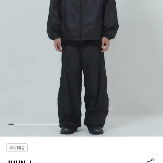 [BUNJANG] Juun.J 25FW Windbreaker Jacket / 준지25fw 크레이프 파이핑 하이넥 윈드브레이커 바람막이  *택보유*