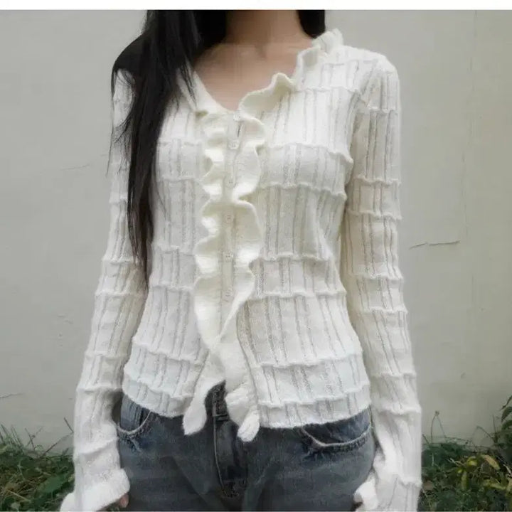 [BUNJANG] Zelena Note Cardigan Ivory / 젤레나 note cardigan 아이보리 가디건