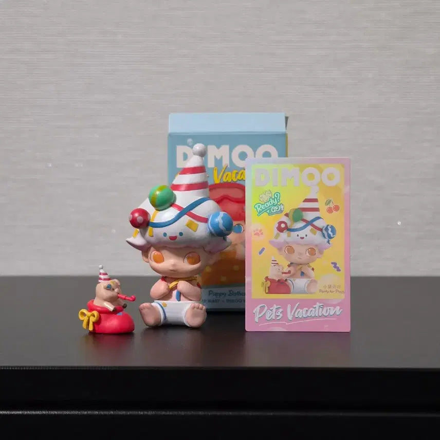 [BUNJANG] Pop Mart Dimoo Figure Pet Vacation Series - Party for Piggy / [팝마트] 7.5cm 디무 피규어 펫 베케이션 시리즈 아기 돼지와 파티