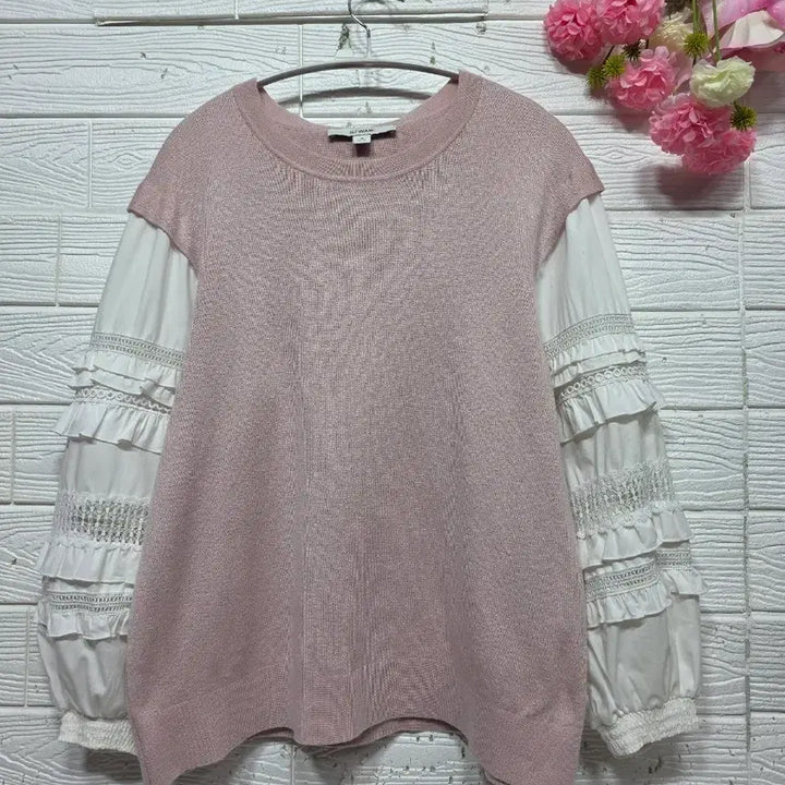 [BUNJANG] Son Jung Wan Frill Sleeve Knit Top (Size 77) / 2020년 손정완 프 릴 소매 니트77