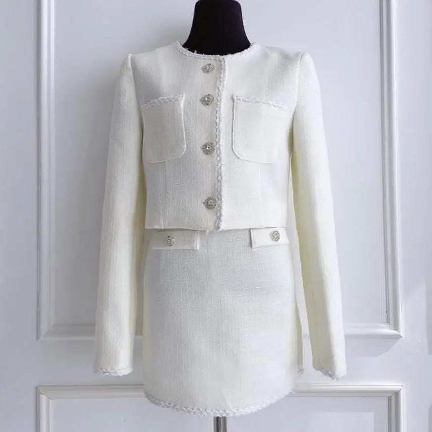 [BUNJANG] Mayyun Tweed Set (Jacket + Skirt) / 메이윤 제작 트위드 셋업(자켓+스커트)