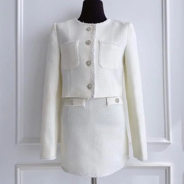 [BUNJANG] Mayyun Tweed Set (Jacket + Skirt) / 메이윤 제작 트위드 셋업(자켓+스커트)