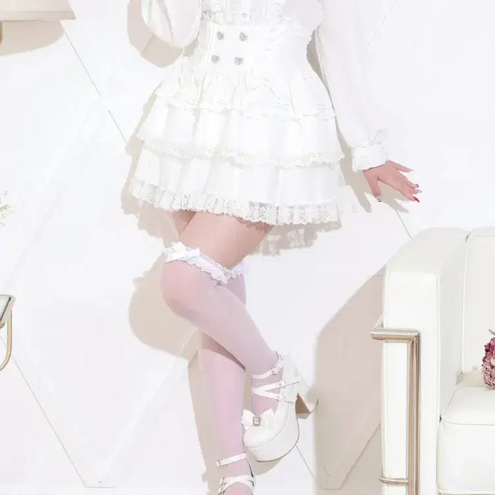 [BUNJANG] NOEMIE Double Ribbon Spindle Tulle Tiered Skirt Pants / 노에미 NOEMIE 더블 리본 스핀들 튤 티어드 스커트 팬츠