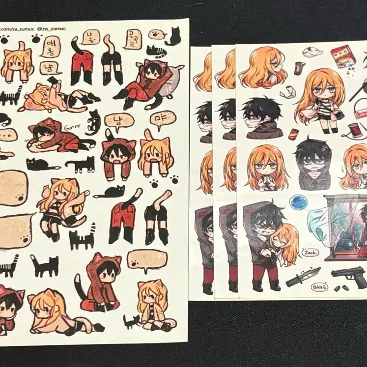 [BUNJANG] Angels of Death Sticker Set (4 Sheets) / 살육의 천사 스티커 1+3매(칼선X) 일괄
