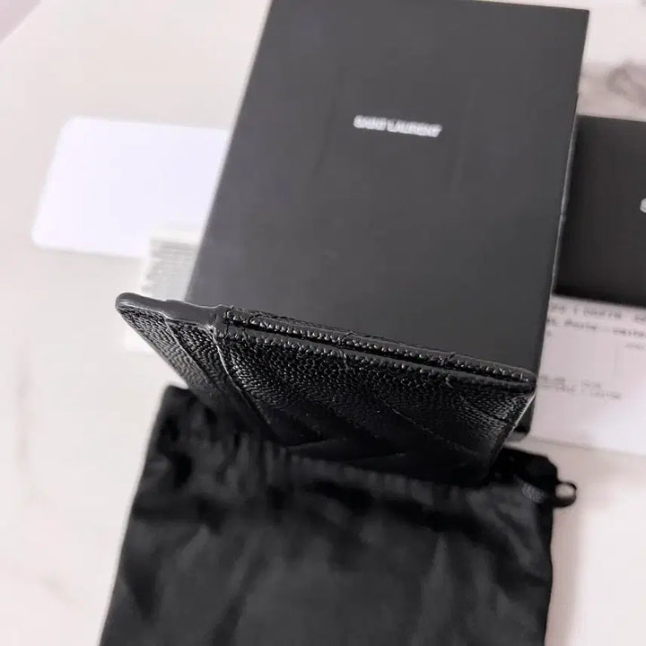 [BUNJANG] Saint Laurent Gold Logo Card Holder Black / [A급/정품] 생로랑 금장 카드지갑 블랙