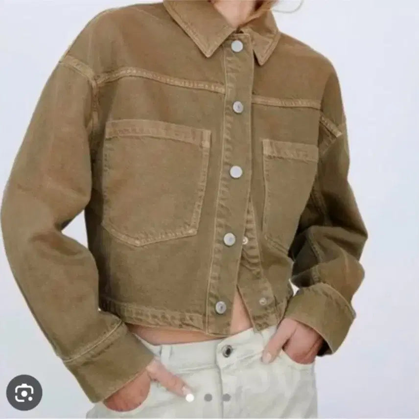 [BUNJANG] Zara Olive Denim Jacket / ZARA 올리브 데님자켓