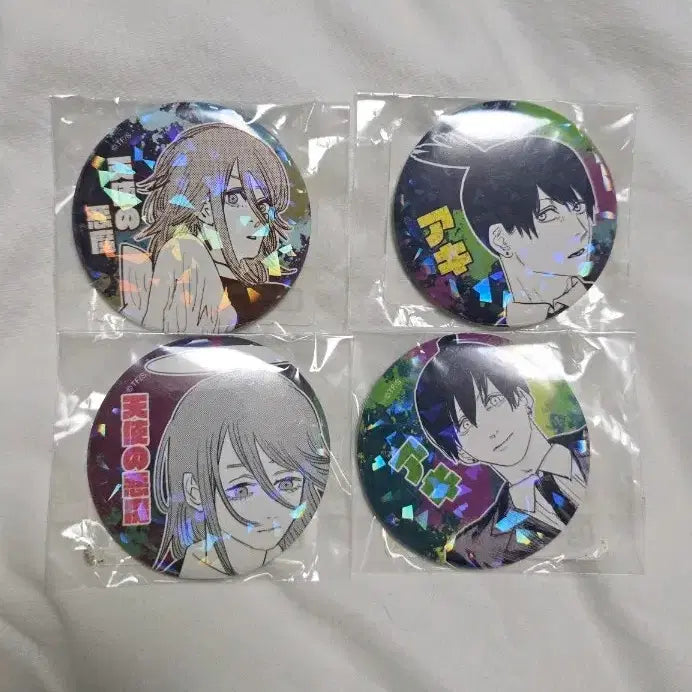 [BUNJANG] Chainsaw Man Angel &amp; Aki Bundle Set Can Badges / 체인소맨 천사&amp;아키 캔뱃지 일괄