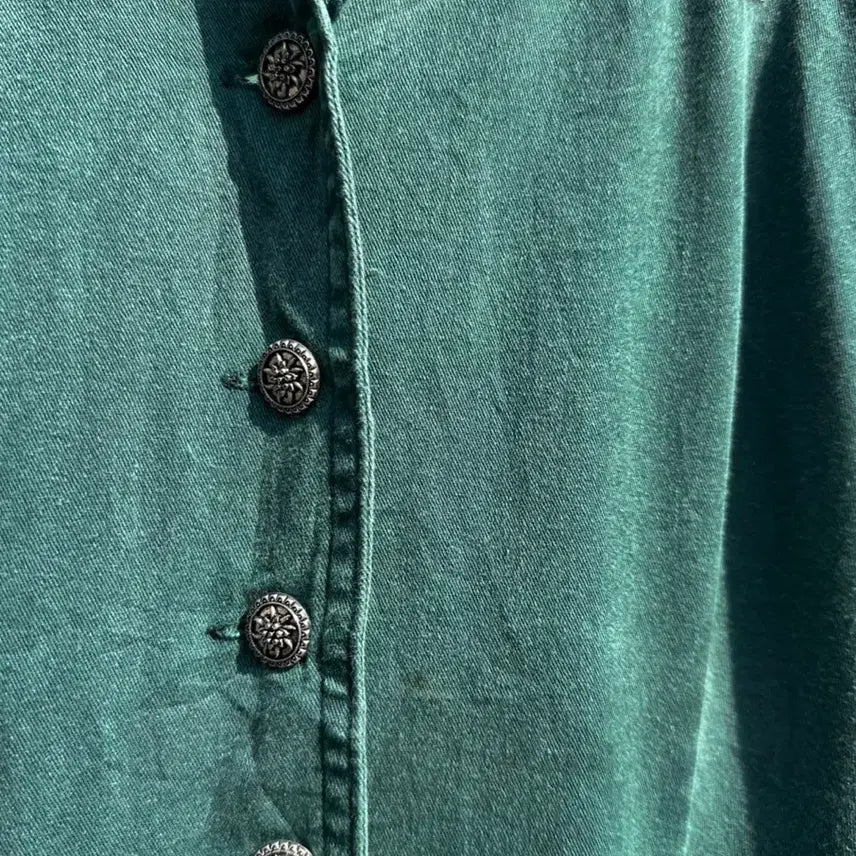 [BUNJANG] 90s Austrian Tyrolean Green Floral Embroidered Dress / 90s 오스트리아 티롤리안 그린 플라워자수 원피스