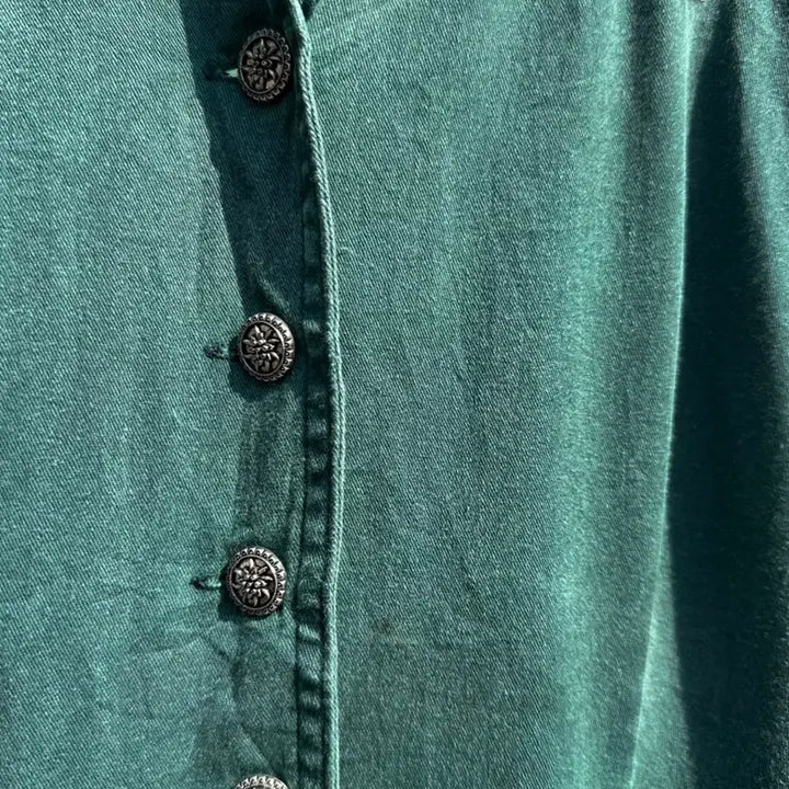 [BUNJANG] 90s Austrian Tyrolean Green Floral Embroidered Dress / 90s 오스트리아 티롤리안 그린 플라워자수 원피스