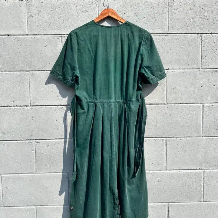 [BUNJANG] 90s Austrian Tyrolean Green Floral Embroidered Dress / 90s 오스트리아 티롤리안 그린 플라워자수 원피스