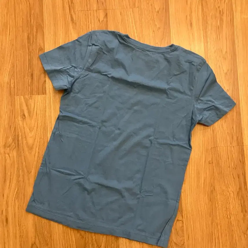 [BUNJANG] Basic V-Neck T-shirt Blue Gray / 무지 기본 반팔 티셔츠 블루그레이
