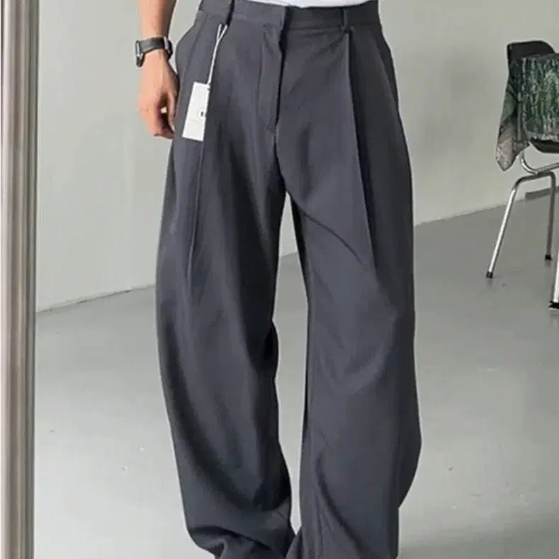 [BUNJANG] Mild Market Wide Slacks Charcoal S / 마일드마켓 와이드 슬랙스 차콜 S