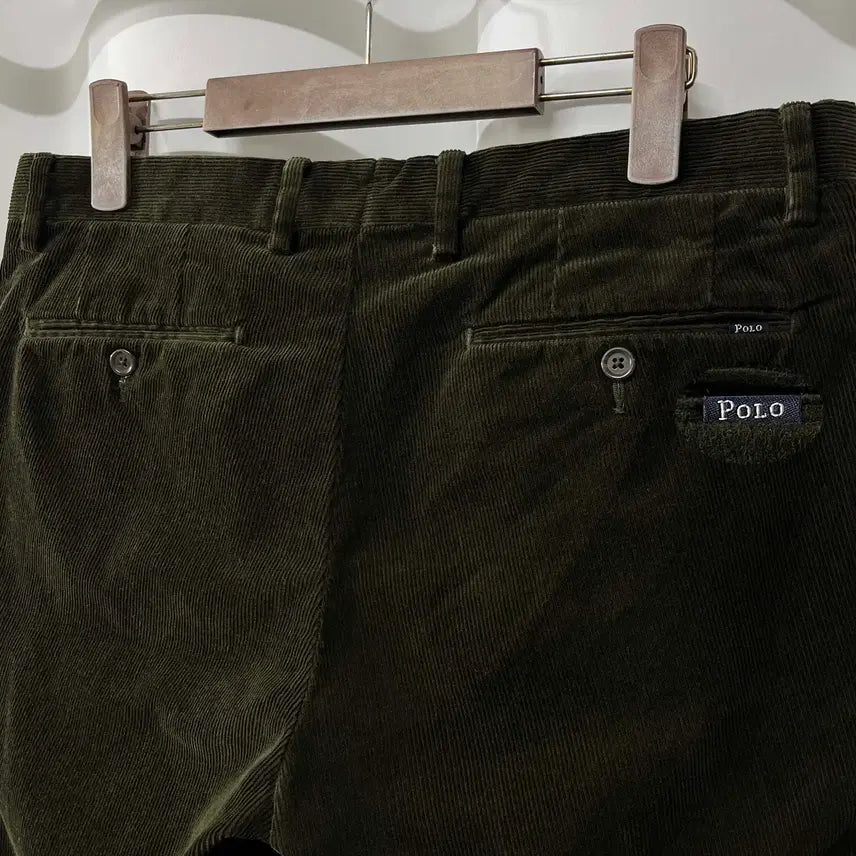 [BUNJANG] Polo Ralph Lauren Corduroy Olive Trousers / 폴로 랄프로렌 코듀로이 올리브 트라우저 팬츠