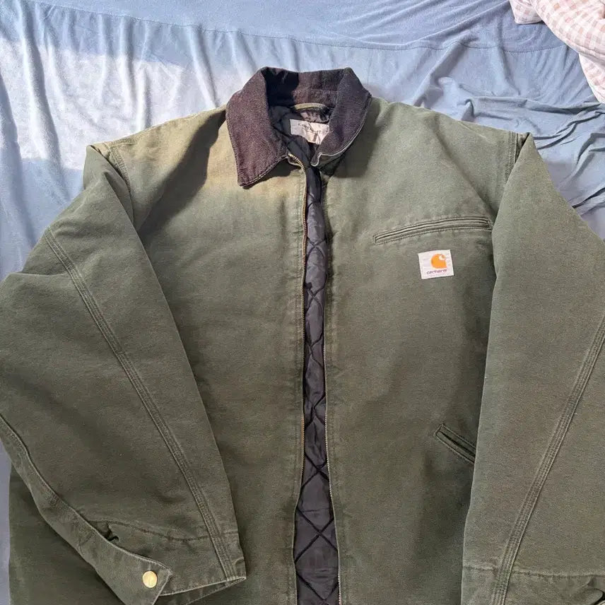 [BUNJANG] Carhartt WIP OG Detroit Jacket Olive Black Stone Canvas / 급처)칼하트 WIP OG 디트로이트 자켓 올리브 블랙 스톤 캔버스