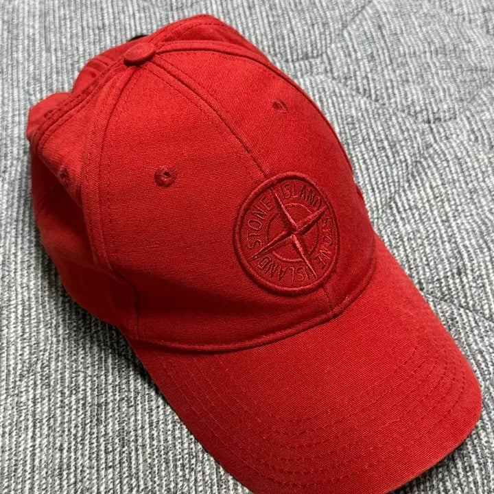 [BUNJANG] Stone Island Red Cotton Ball Cap (L) / 스톤아일랜드 볼캡 레드(L)