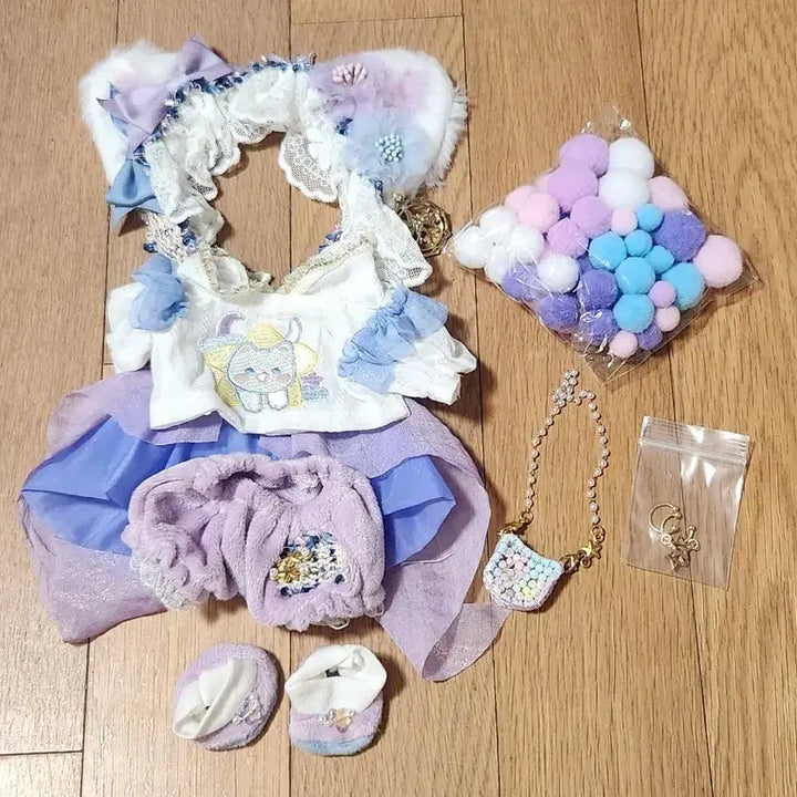 [SOLD OUT] 20cm 의상 솜인형 무속성 보라 야옹이 옷장