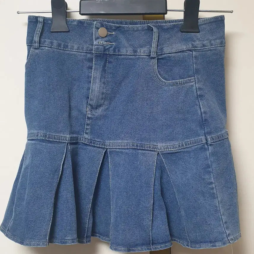 [BUNJANG] LaLaKong Denim Pleated Mini Skirt Size L / 라라콩 데님 플리츠 미니스커트 L사이즈