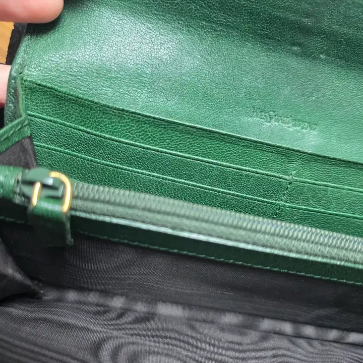 [BUNJANG] YSL Green Long Wallet / 정품 YSL 그린 장지갑