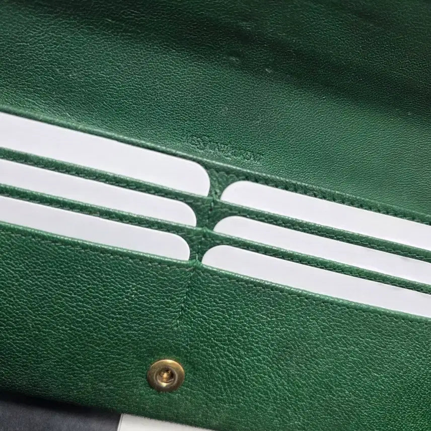 [BUNJANG] YSL Green Long Wallet / 정품 YSL 그린 장지갑