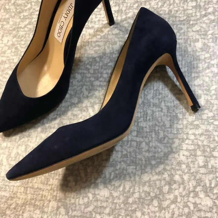 [BUNJANG] Jimmy Choo Romy 85 Navy Suede Heels (245mm) / 지미추 로미 85 245mm 구두 힐 하객룩 네이비