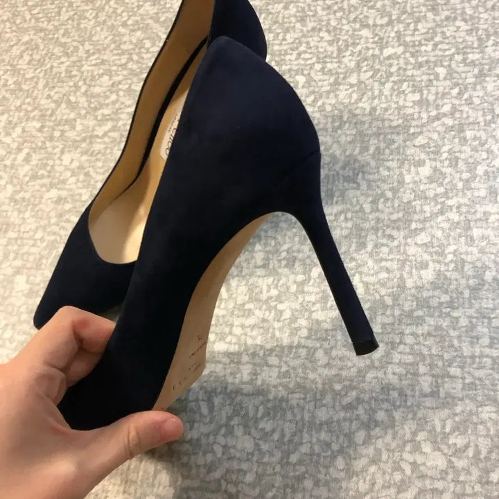 [BUNJANG] Jimmy Choo Romy 85 Navy Suede Heels (245mm) / 지미추 로미 85 245mm 구두 힐 하객룩 네이비