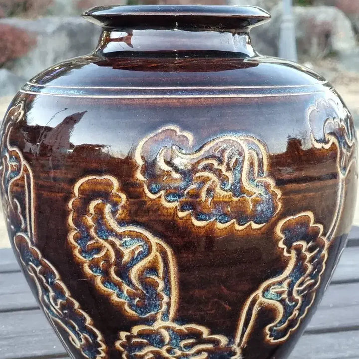 [BUNJANG] Gilyujao Old Lotus Pattern Vase (Height 26cm, Diameter 25cm) Chinese Antique Porcelain / 길주요 오래된 연화문 호 높이26 지름25센치 중국도자기 고도자 골통품