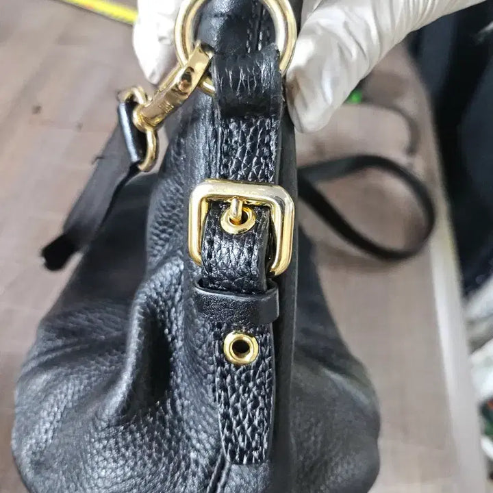 [BUNJANG] Daks DD Logo Leather Shoulder Bag / 닥스 블랙 DD로고 가죽 숄더백