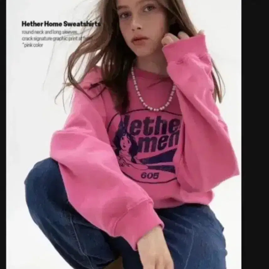 [BUNJANG] Headment Pink Sweatshirt / 헤더먼트 핑크 맨투맨