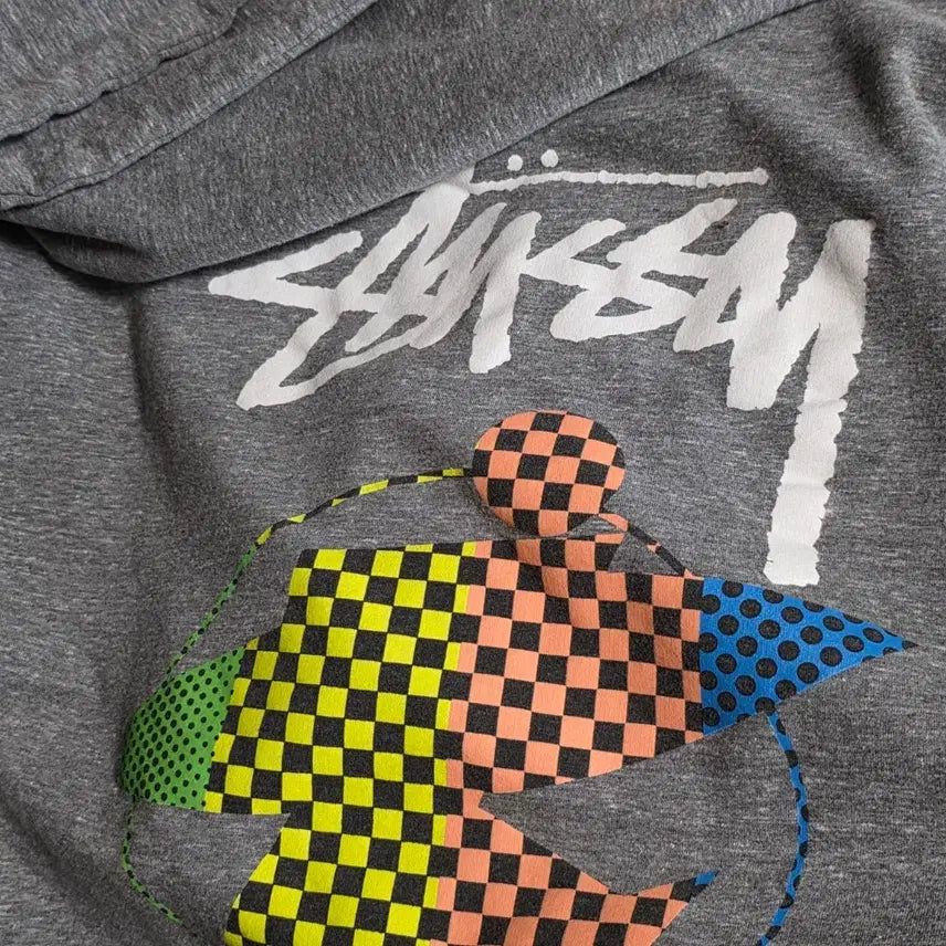 [BUNJANG] Stussy Graphic Hooded Zip-up Gray S / 스투시 그래픽 후드집업 그레이 S