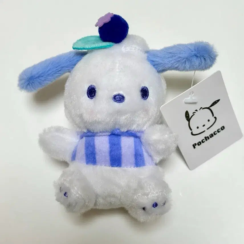 [BUNJANG] Sanrio Pochacco Blueberry Plush Keychain / 산리오 블루베리 포차코 인형 키링