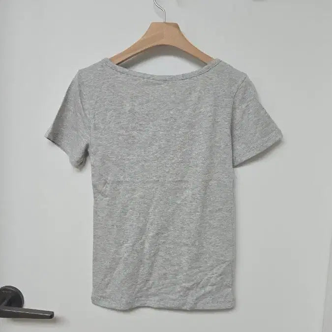 [BUNJANG] Gray Round Neck Short Sleeve T-shirt / 그레이 라운드 반팔