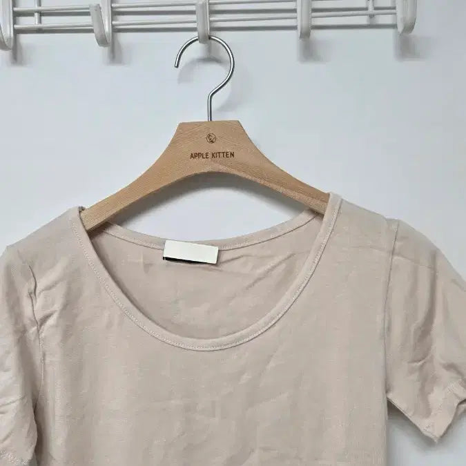 [BUNJANG] Pink Beige Round Neck Short Sleeve T-shirt / 핑크베이지 라운드 반팔
