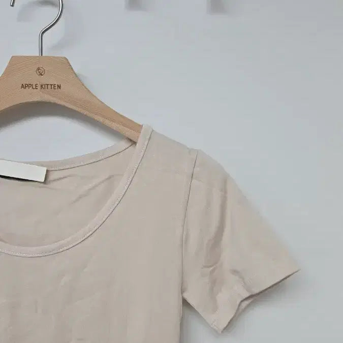 [BUNJANG] Pink Beige Round Neck Short Sleeve T-shirt / 핑크베이지 라운드 반팔