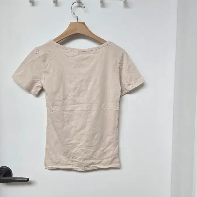 [BUNJANG] Pink Beige Round Neck Short Sleeve T-shirt / 핑크베이지 라운드 반팔
