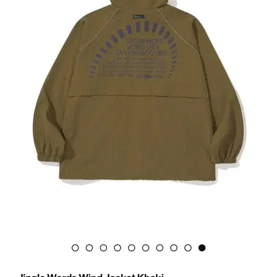 [BUNJANG] Teket Jingle Words Wind Jacket / 테켓 바람막이 Jingle Words Wind Jacket Khaki
