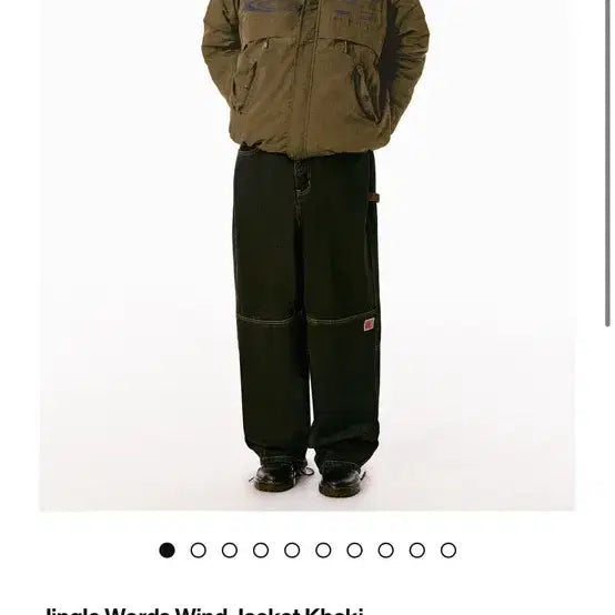 [BUNJANG] Teket Jingle Words Wind Jacket / 테켓 바람막이 Jingle Words Wind Jacket Khaki