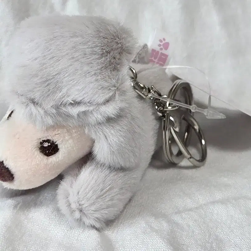 [BUNJANG] Poodle Gray Plush Keyring / 푸들 인형 키링 회색