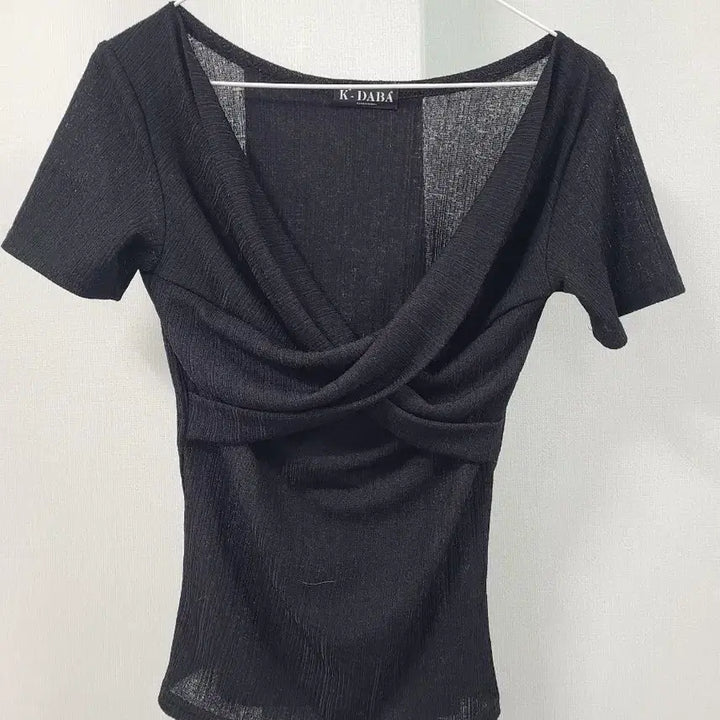 [BUNJANG] K-DABA Wrap Style Black T-Shirt / K-DABA 랩 스타일 반팔 블랙 티셔츠