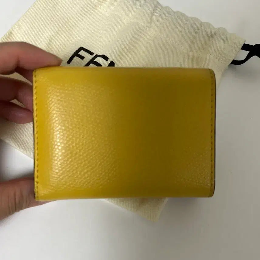 [BUNJANG] Fendi FF Logo Cardholder Yellow Brown / 펜디 FF 로고 카드지갑 옐로우 브라운