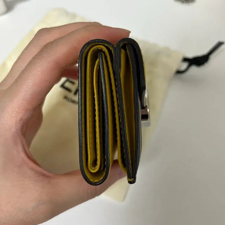 [BUNJANG] Fendi FF Logo Cardholder Yellow Brown / 펜디 FF 로고 카드지갑 옐로우 브라운