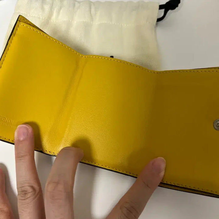 [BUNJANG] Fendi FF Logo Cardholder Yellow Brown / 펜디 FF 로고 카드지갑 옐로우 브라운