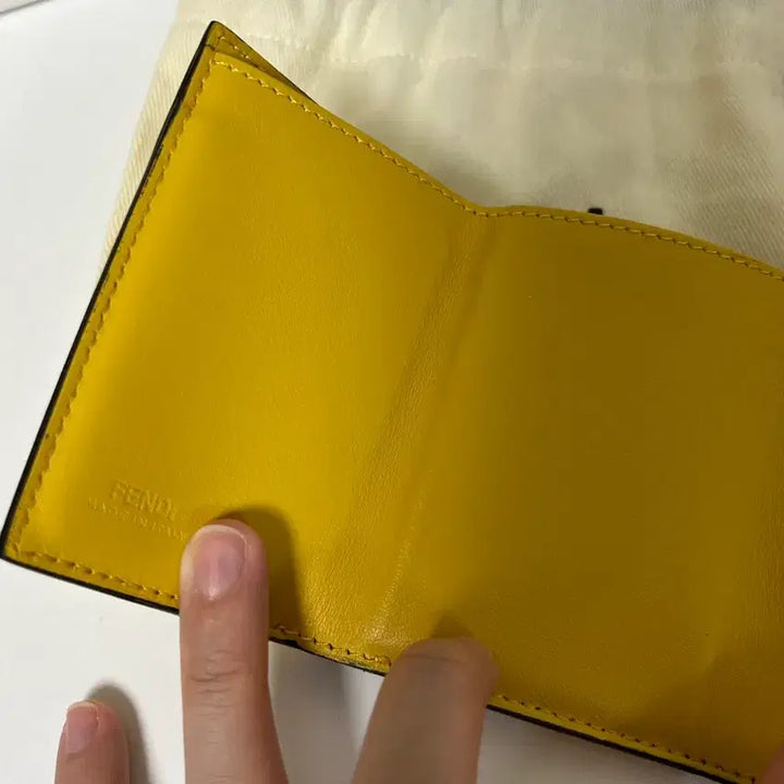[BUNJANG] Fendi FF Logo Cardholder Yellow Brown / 펜디 FF 로고 카드지갑 옐로우 브라운