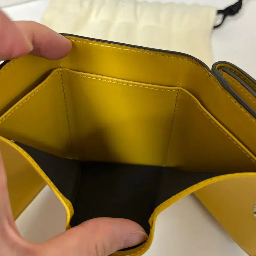 [BUNJANG] Fendi FF Logo Cardholder Yellow Brown / 펜디 FF 로고 카드지갑 옐로우 브라운