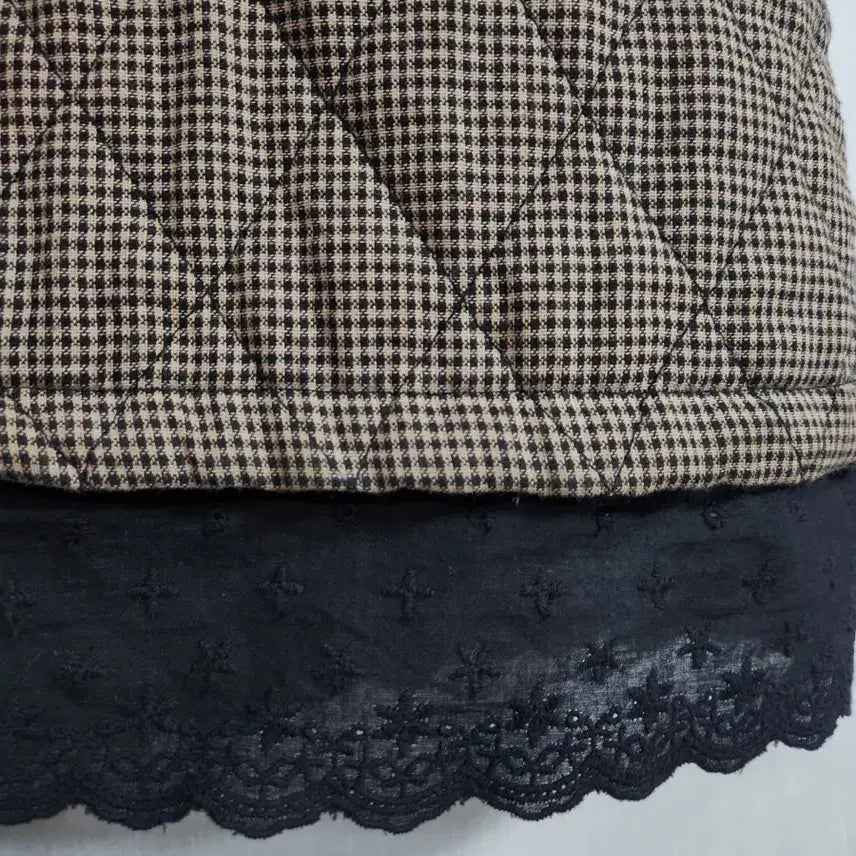 [BUNJANG] Bottom Lace Quilted Long Dress 77 / 활용도 좋은 밑단레이스 퀼팅원피스77