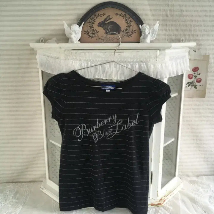 [BUNJANG] Burberry Blue Label Striped Short Sleeve T-shirt / 버버리 블루라벨 스트라이프 반팔 티셔츠