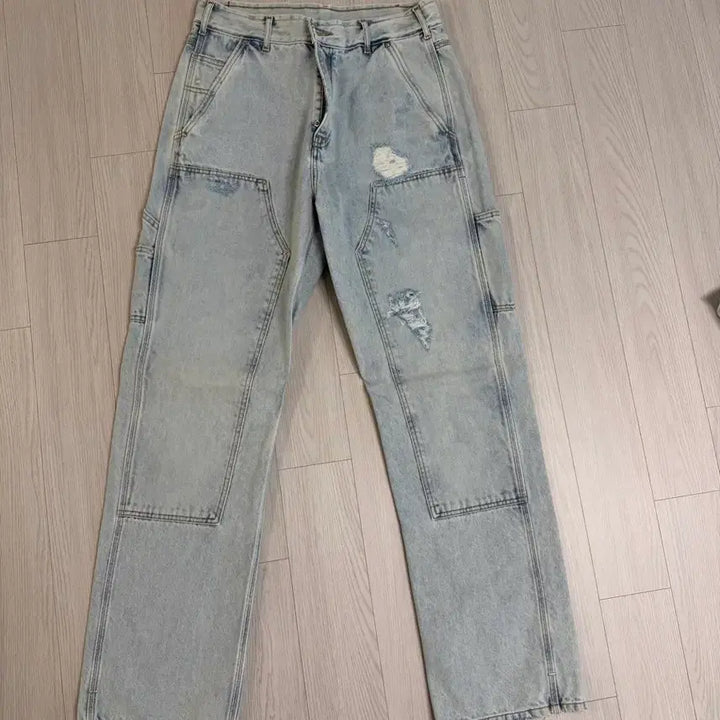 [BUNJANG] Ask Yourself Washed Double Knee Jeans 34 / 에스크유어셀프 워싱 더블니 34